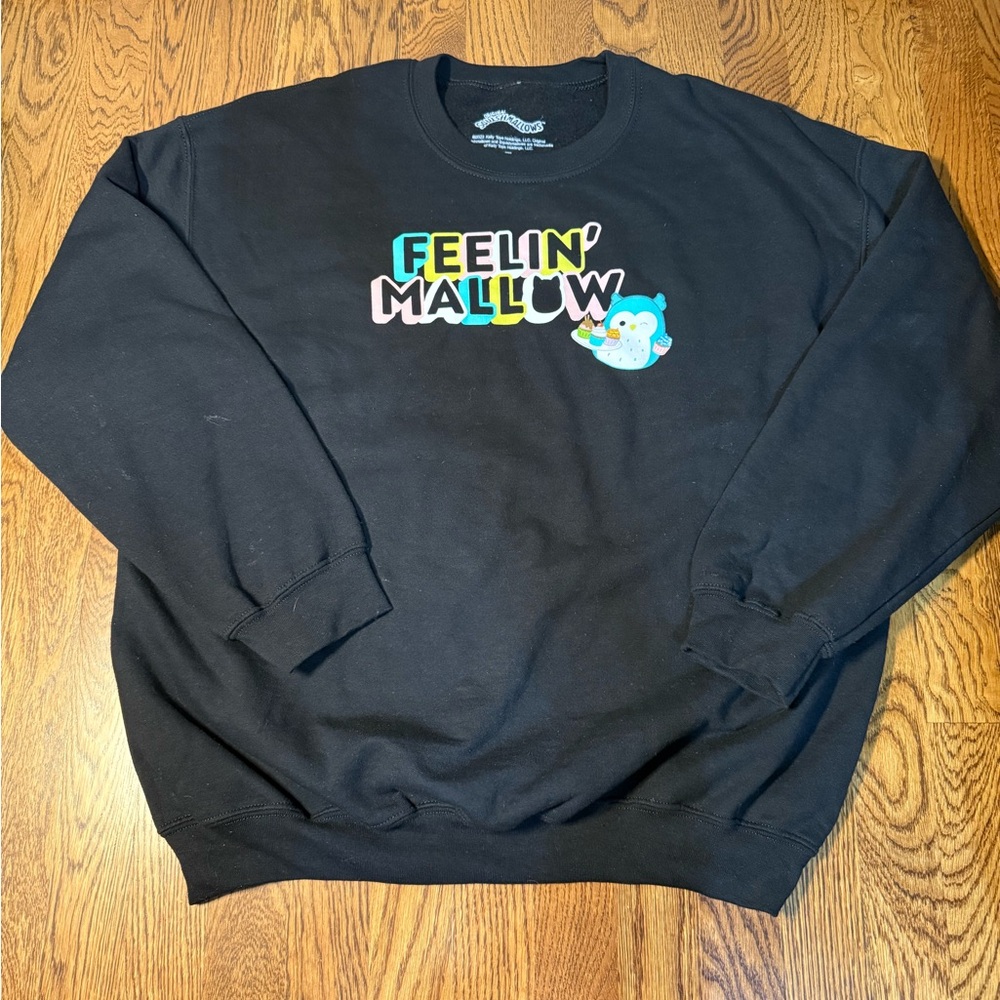 Squishmallows Black 'Feelin' Mallow' Men's Crewneck Sweater